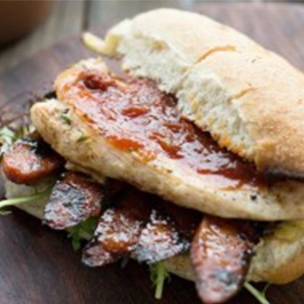 BBQ Chicken, Chorizo and Ballymaloe Relish Bun